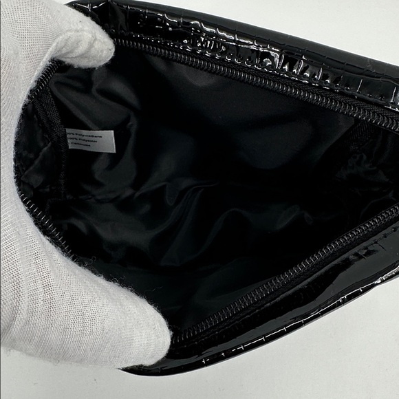 NWOT Kate Spade Glossy Croc-Embossed Pouch- Black - Picture 6 of 7